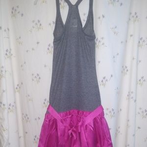 LOA Hot Pink and gray t-shirt romper dress NWT